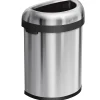 simplehuman Semi-Round Open Trash Can, Heavy-Gauge Brushed Stainless Steel, 21 Gallon (CW1473)