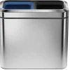 simplehuman ® Slim Open Recycler, Brushed Stainless Steel, 5.25 Gallon