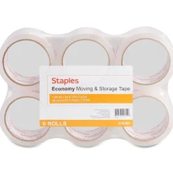 Staples Simply™ Economy Grade Packaging Tape, 1.89" x 54.7 Yds, Clear, 6/Rolls (ST-A18SIMP)* Packing Tape