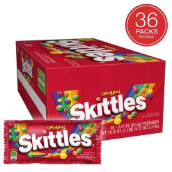 Gummy & Chewy Candy<Skittles Original Fruit Flavored Candy, 2.17 oz, 36/Box (209-00148)