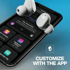 Skullcandy Mod True Wireless Earbuds with Microphone & Charging Case, Bluetooth, Light Gray (S2FYW-P751)