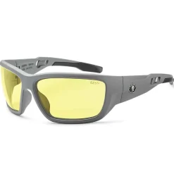 Eye Protection<Skullerz BALDR Safety Glasses, Yellow Lens, Matte Gray (57150)