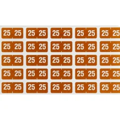 Smead "25" ETS Color-Coded Labels, 1" x 0.5" Brown, 25 Labels/Sheet, 10 Sheets/Pack (67925)* Shipping Labels