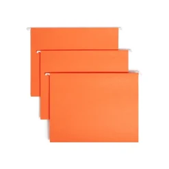 Smead Adjustable Tab Recycled Hanging File Folder, 5-Tab, Letter Size, , 25/Box (64065) Orange Clearance