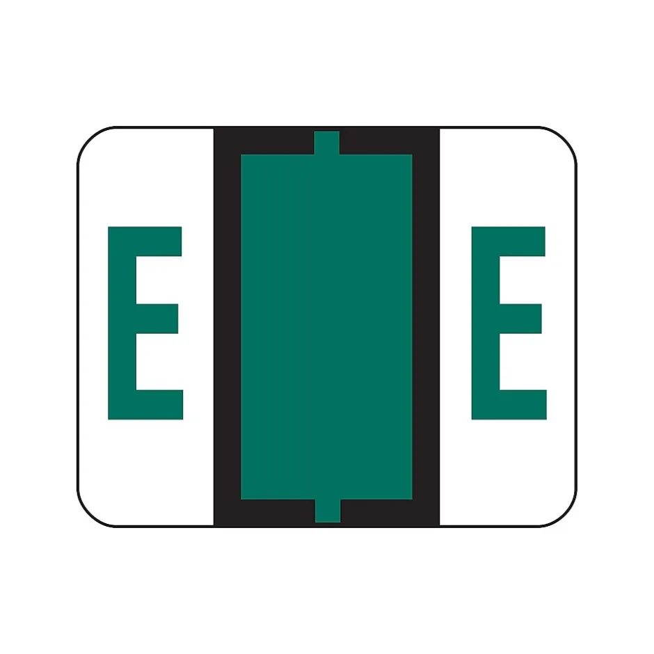 Smead BCCR Color Coded Alphabetic Labels, E, Dark Green, 500/Roll (67075) Best