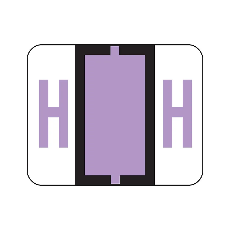 Smead BCCR Color Coded Alphabetic Labels, H, Lavender, 500/Roll (67078) Discount