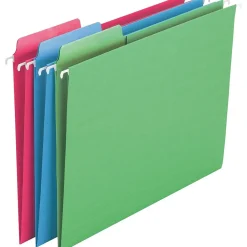 Smead FasTab 10% Recycled Hanging File Folder, 3-Tab, Letter Size, Assorted Colors, 18/Box (64031) Best