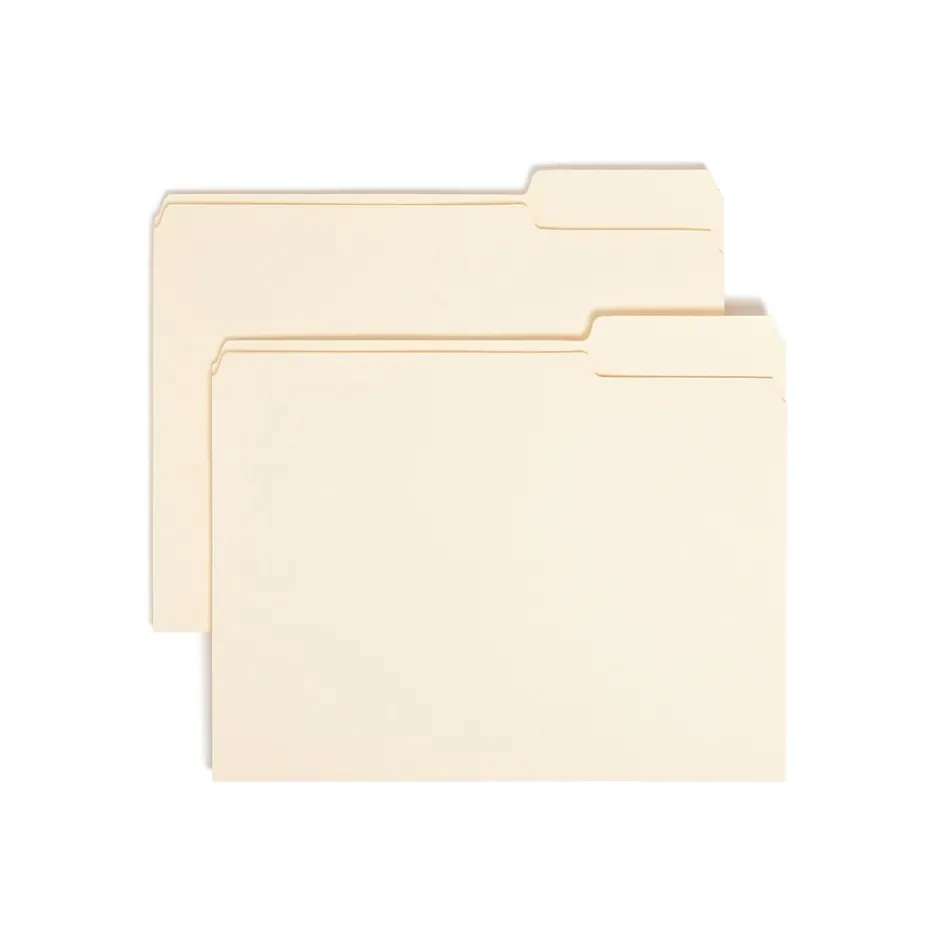 Smead File Folder, Letter, 1/3-Cut Tab Right Position, Letter Size, Manila, 100/Box (10333)