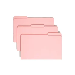 Smead File Folder, Reinforced 1/3-Cut Tab, Legal Size, , 100/Box (17634) Pink Sale