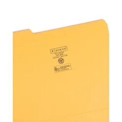 Smead Reinforced File Folder, 3 Tab, Letter Size, , 100/Box (12234) Goldenrod Best
