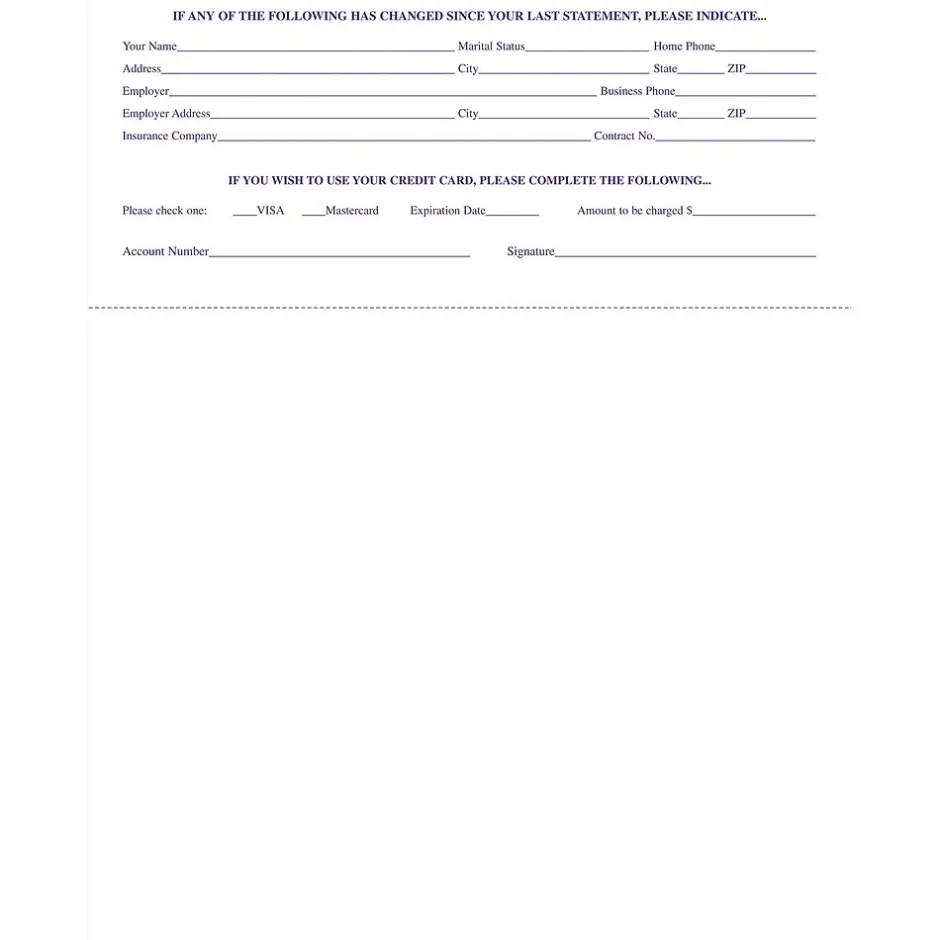 Discount Solid Color Laser Statements, Style C, with Credit Card Information, Purple Business Forms