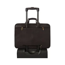 Solo New York Classic Leather Briefcase, Laptop Compatible, Espresso (D941-3)