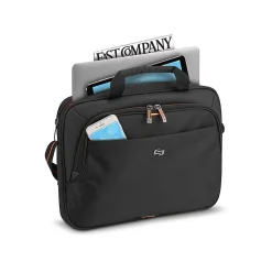 Solo New York Everyday Laptop Briefcase, Black/Orange Polyester (UBN106-4)