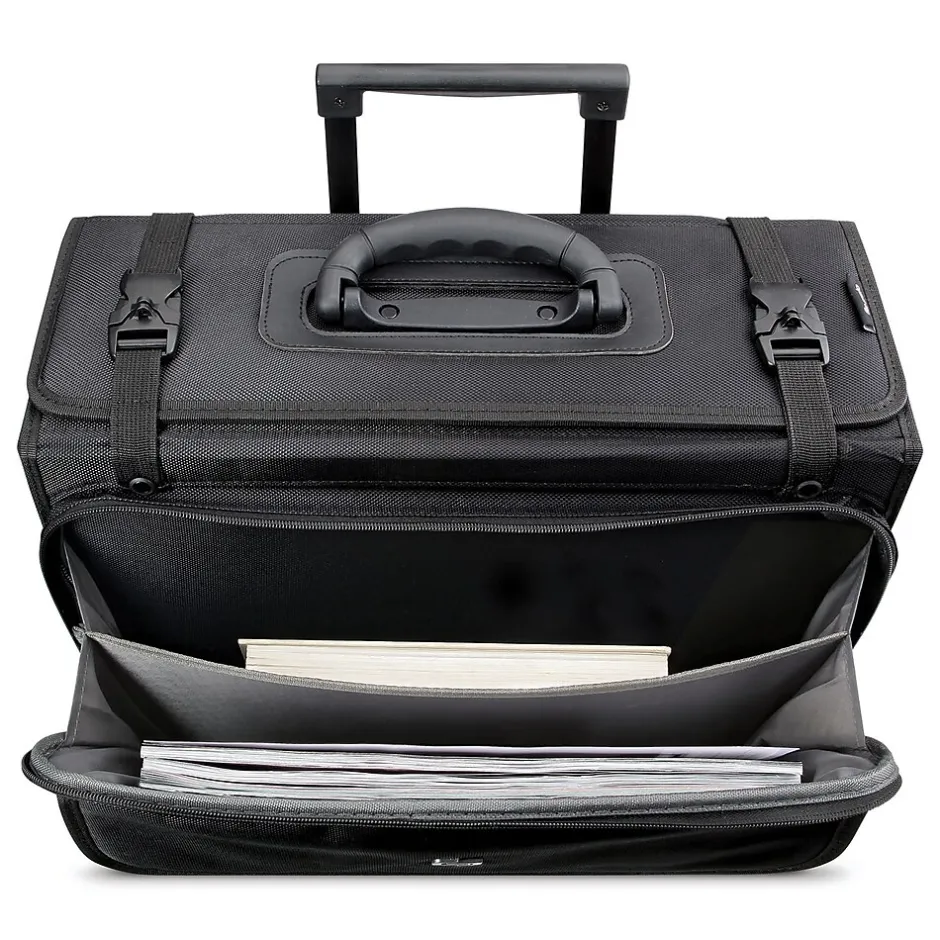 Solo New York Midtown Collection Morgan Laptop Rolling Briefcase, Black Polyester (B151-4)