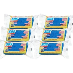 S.O.S All Surface Scrubber Sponge, 3 Sponges/Pack, 8 Packs/Case (91028)