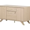 Clearance Helsy 26.75" 2-Drawer Storage Credenza with 4 Shelves, Soft Elm (13301) Storage Cabinets