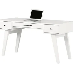 Helsy 60"W Computer Desk with Power Bar, Pure White (14668) Computer Desks