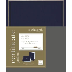 Clearance Certificate Holders, 8.5" x 11", Navy, 5/Pack (PF6) Awards & Certificates