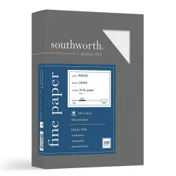 Online Fine Paper, 8.5" x 11", 24 lbs, Linen-Finish, White, 500/Box (554C) Resume Paper