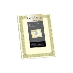 Outlet Premium Fleur Design Certificates, 8.5" x 11", Ivory/Gold (SOUCTP1V) Awards & Certificates