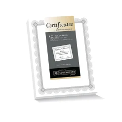 Best Premium Spiro Design Certificates, 8.5" x 11", White/Silver, 15/Pack (CTP2W) Awards & Certificates