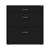Online 3-Drawer Lateral File Cabinet, Letter/Legal Size, Lockable, 31.88"H x 30"W x 17.63"D, Black (25070) File Cabinets
