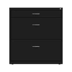 Online 3-Drawer Lateral File Cabinet, Letter/Legal Size, Lockable, 31.88"H x 30"W x 17.63"D, Black (25070) File Cabinets