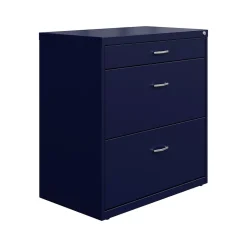Outlet 3-Drawer Lateral File Cabinet, Letter/Legal Size, Lockable, 31.88"H x 30"W x 17.63"D, Navy (25073) File Cabinets