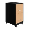 Clearance 2-Drawer Mobile File Cabinet, Letter Size, Lockable, 26.7"H x 14.25"W x 18"D, Black/Platinum Oak (25855) File Cabinets