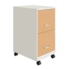 Outlet 2-Drawer Mobile File Cabinet, Letter Size, Lockable, 26.7"H x 14.25"W x 18"D, Pearl White/Platinum Oak (25854) File Cabinets