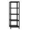 New Ready-to-assemble 72-inch High Mobile 5-Shelf Bookcase, Black Bookcases