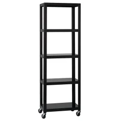 New Ready-to-assemble 72-inch High Mobile 5-Shelf Bookcase, Black Bookcases