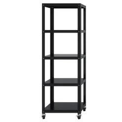 New Ready-to-assemble 72-inch High Mobile 5-Shelf Bookcase, Black Bookcases