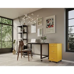 New SOHO Organizer 3-Drawer Mobile Vertical File Cabinet, Letter Size, Lockable, Goldfinch (25284) File Cabinets