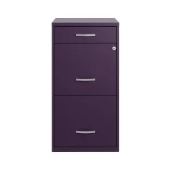 Outlet SOHO Organizer 3-Drawer Vertical File Cabinet, Letter Size, Lockable, Midnight Purple (25281) File Cabinets