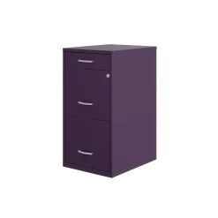 Outlet SOHO Organizer 3-Drawer Vertical File Cabinet, Letter Size, Lockable, Midnight Purple (25281) File Cabinets