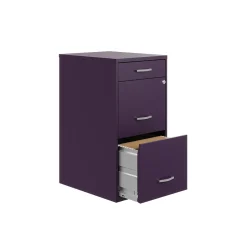 Outlet SOHO Organizer 3-Drawer Vertical File Cabinet, Letter Size, Lockable, Midnight Purple (25281) File Cabinets