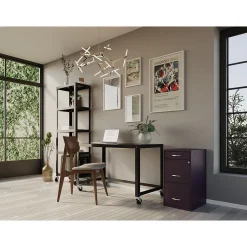 Outlet SOHO Organizer 3-Drawer Vertical File Cabinet, Letter Size, Lockable, Midnight Purple (25281) File Cabinets