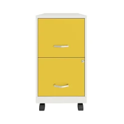 SOHO Smart File 2-Drawer Mobile Vertical File Cabinet, Letter Size, Lockable, Pearl White/Goldfinch (25337) File Cabinets