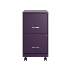 New SOHO Smart File 2-Drawer Mobile Vertical File Cabinet, Letter Size, Lockable, Midnight Purple (25277) File Cabinets