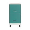 Clearance SOHO Smart File 2-Drawer Mobile Vertical File Cabinet, Letter Size, Lockable, Pearl White/Teal (25333) File Cabinets