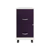 Clearance SOHO Smart File 2-Drawer Mobile Vertical File Cabinet, Letter Size, Lockable, Pearl White/Midnight Purple(25336) File Cabinets