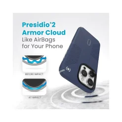 Cell Phone Cases<Speck Presidio 2 Grip MagSafe ClickLock Phone Case for iPhone 15 Pro Max, Coastal Blue/Dust Gray (150463-3206)