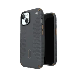 Cell Phone Cases<Speck Presidio 2 Grip MagSafe ClickLock Phone Case for iPhone 15, Charcoal Gray/Cool Bronze (150439-3212)