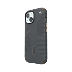 Cell Phone Cases<Speck Presidio 2 Grip MagSafe ClickLock Phone Case for iPhone 15, Charcoal Gray/Cool Bronze (150439-3212)