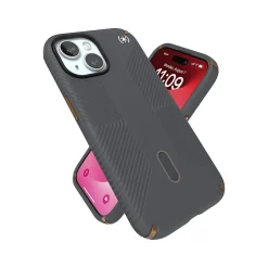Cell Phone Cases<Speck Presidio 2 Grip MagSafe ClickLock Phone Case for iPhone 15, Charcoal Gray/Cool Bronze (150439-3212)