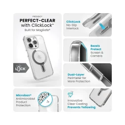 Cell Phone Cases<Speck Presidio Perfect-Clear MagSafe Case for iPhone 15 Pro, Clear/Chrome (150449-3199)