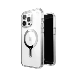 Cell Phone Cases<Speck Presidio Perfect-Clear MagSafe ClickLock Phone Case for iPhone 15 Pro Max, Clear/Chrome (150465-3199)
