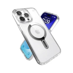 Cell Phone Cases<Speck Presidio Perfect-Clear MagSafe ClickLock Phone Case for iPhone 15 Pro Max, Clear/Chrome (150465-3199)