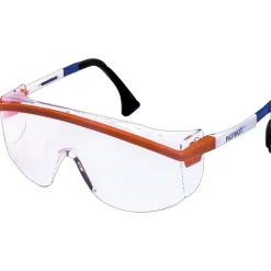 Eye Protection<Honeywell Uvex Sperian Astrospec 3000® Safety Spectacle, Polycarbonate, Adjustable Temples, Clear, Red/White/Blue